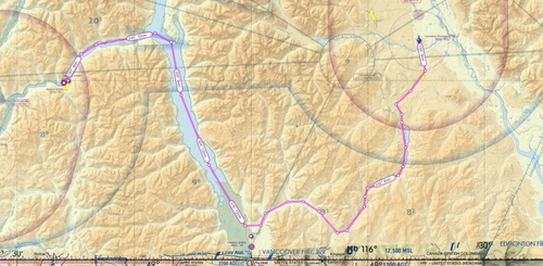 Cranbrook to Nelson VFR flight plan