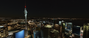 Auckland New Zealand (hand crafted, no photogrammetry) Now with night lighting. thumbnail 17