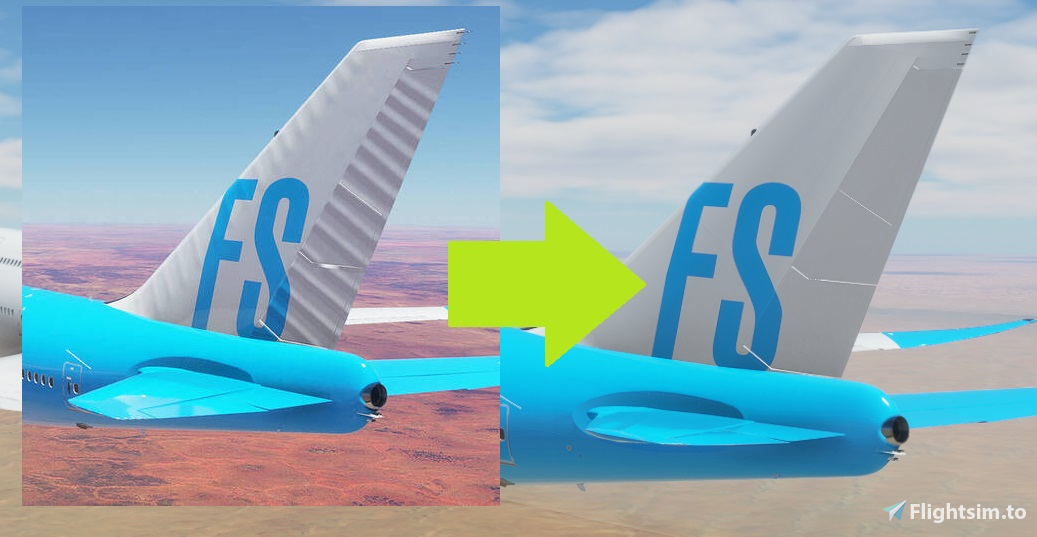 747 Tail Ribbing texture removal mod. - Image 1