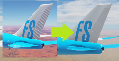 747 Tail Ribbing texture removal mod.