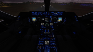 Boeing B747-8i Cockpit - Black-Grey with blue lighting thumbnail 7