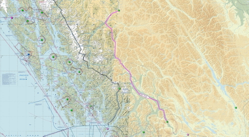 Dease Lake to Smithers BC VFR route flight plan