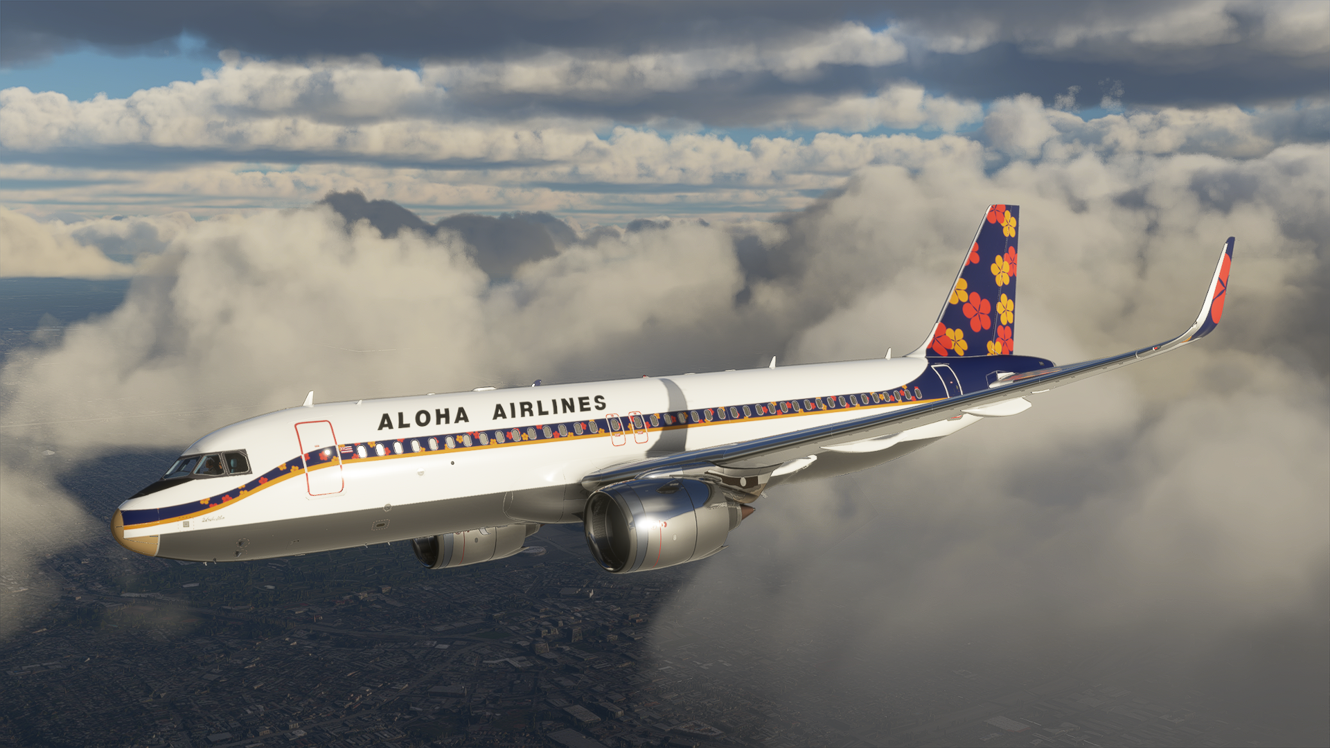 Aloha Airlines A320 Neo Flower Livery (Blue) - 8K - Aircraft