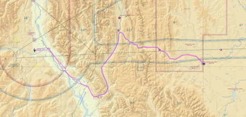VFR Pincher Creek to Cranbrook flightplan