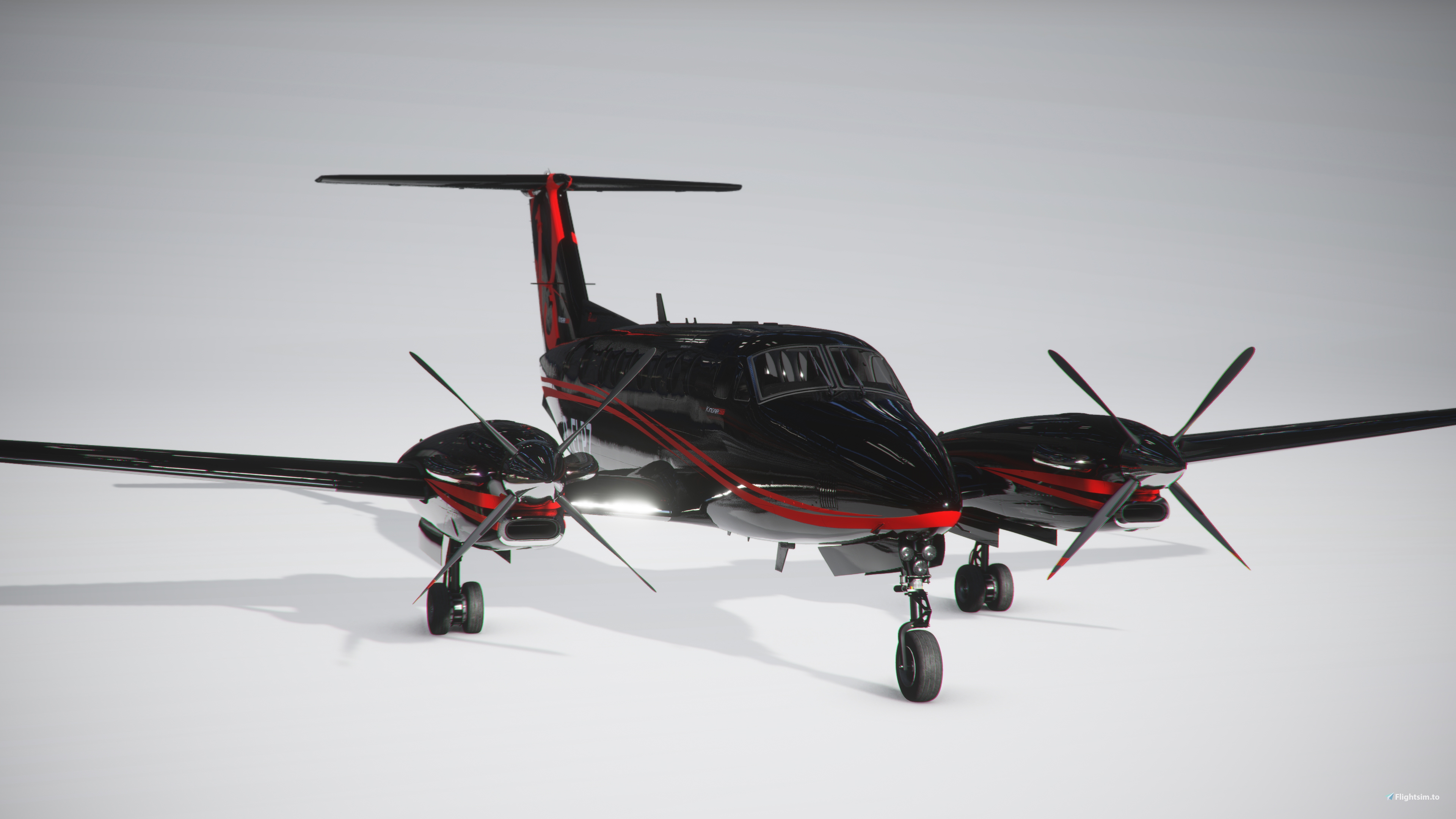 King Air Private Livery - BlackRed - Image 1