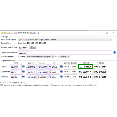 SunsetOffsetCalculator