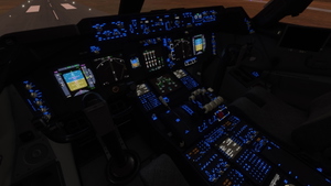 Boeing B747-8i Cockpit - Black-Grey with blue lighting thumbnail 4