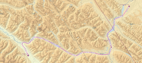 Hinton Alberta to Valemount BC VFR route flight plan
