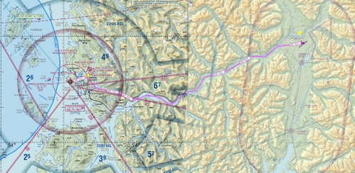 Terrace BC to Prince Rupert BC via Skeena River flight plan