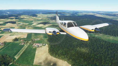 Piper PA44 Seminole livery "Grey and Orange with chrome propeller nose cone"