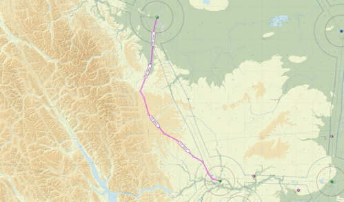 Fort St. John BC to Fort Nelson VFR route flight plan
