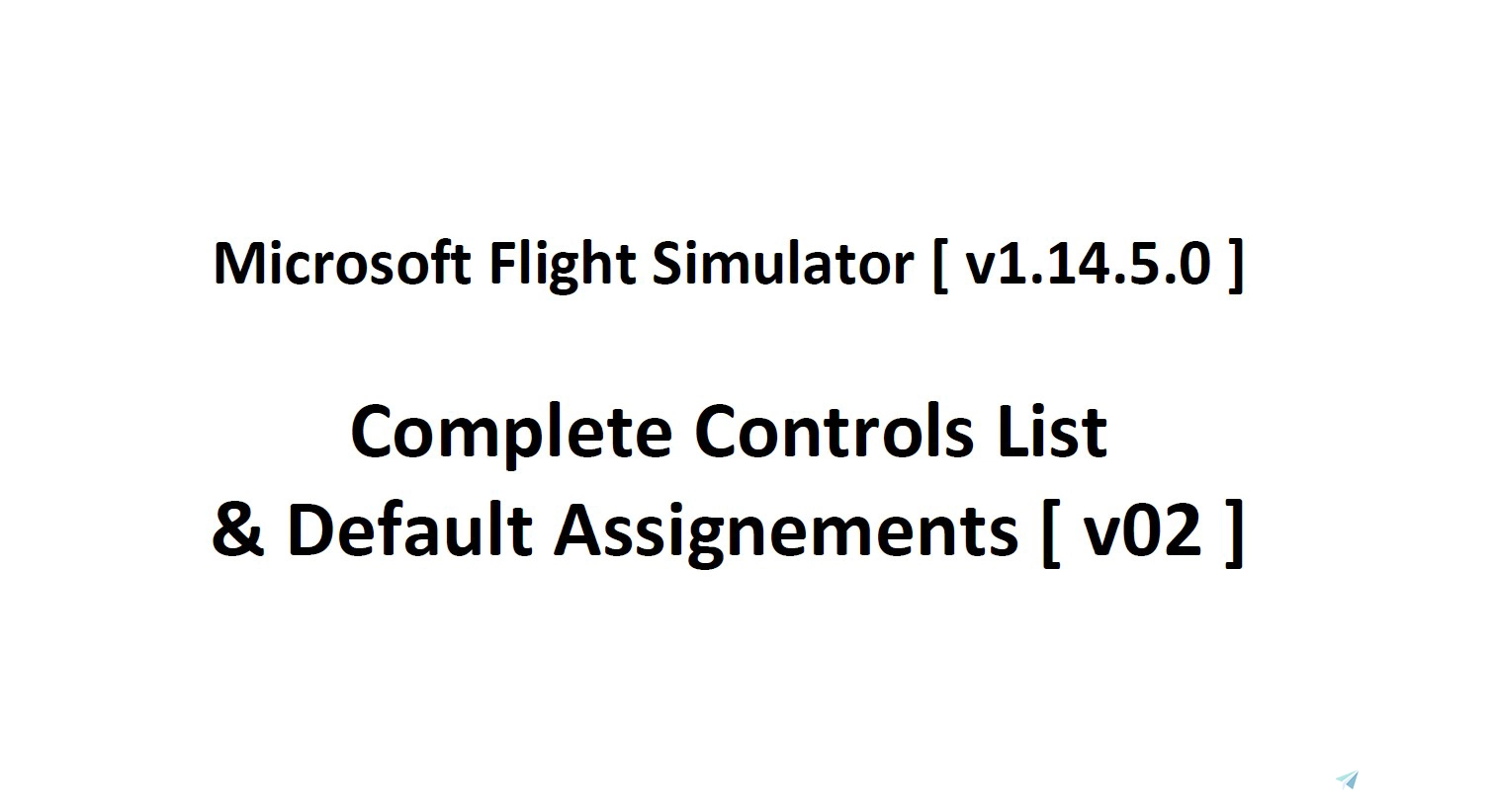MSFS Controls List - Image 1
