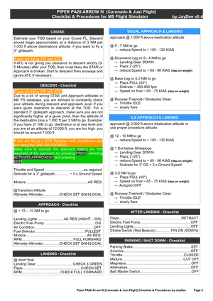Piper Arrow III Checklist & Procedures (JDs) thumbnail 2