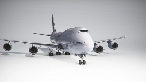 Boeing 747-8 BBJ Qatar Airways (4k) - no logo mirroring