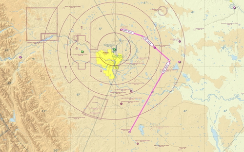 Airdrie CEF4 to High River CEN4 VFR flight plan route