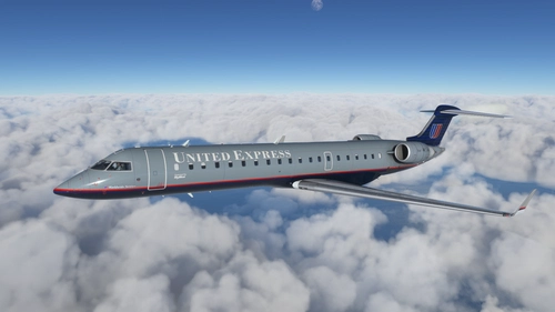 Aerosoft CRJ-700 United Express Battleship Grey N702SK