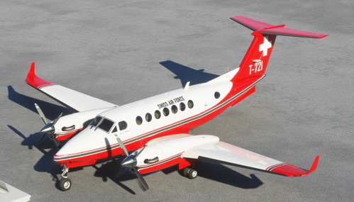 Asobo_KingAir350 Swiss Air Force T-721 Red
