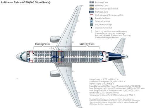 Lufthansa A320neo 154-seat CabinLayout for SLC