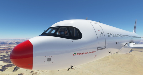 [A32NX] 8K Danish Air Transport (DAT) "red nose"