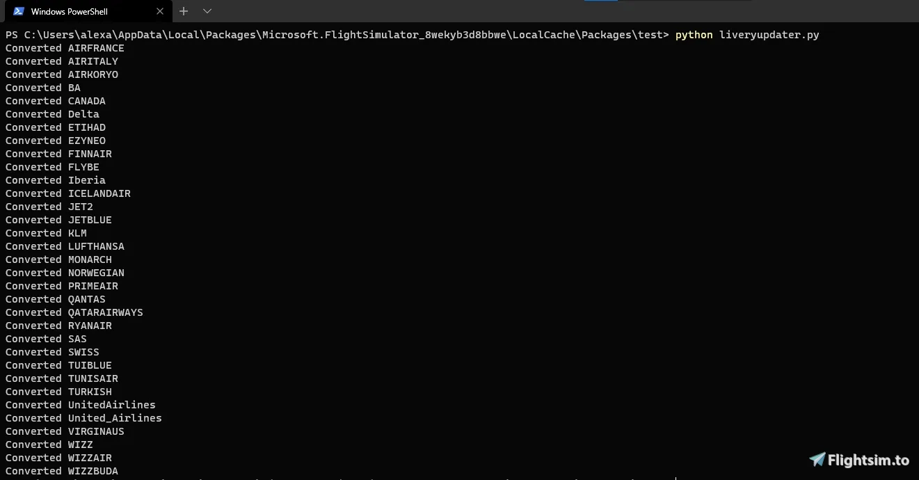 FlyByWire Livery Updater - Image 1