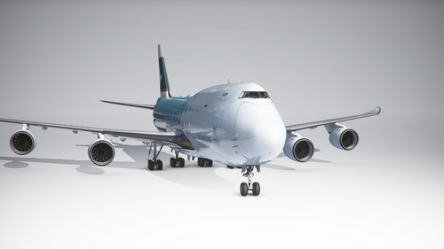Boeing 747-8F Cathay Pacific Cargo Hong Kong Trader (4k, historical) - no logo mirroring