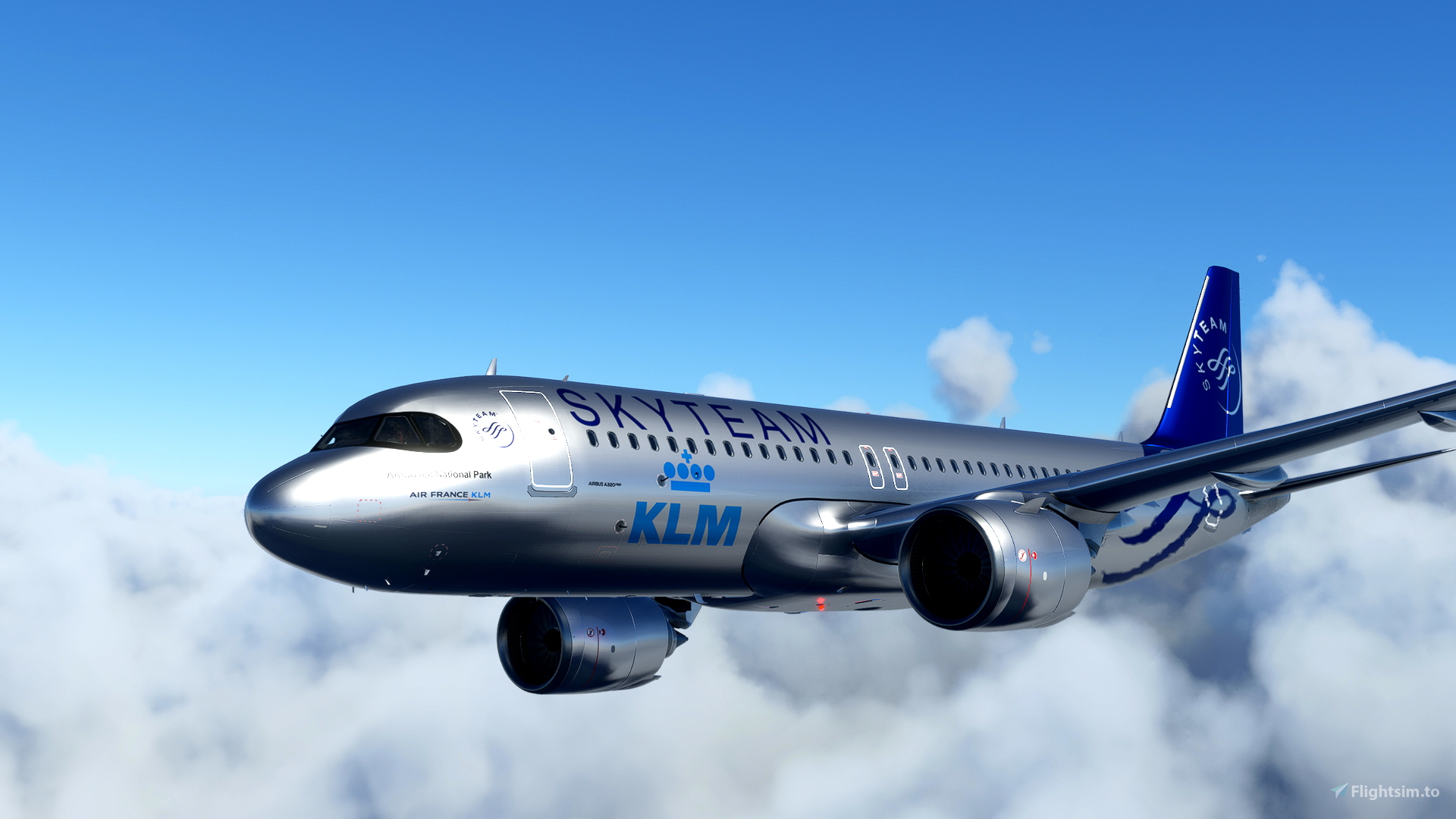A320neo KLM Skyteam silver livery 8K » Microsoft Flight Simulator