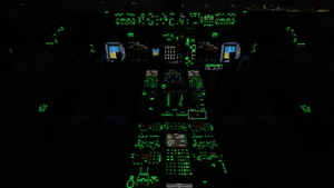 Boeing B747-8i Cockpit - Black-Grey with Green lighting thumbnail 6