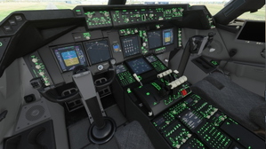 Boeing B747-8i Cockpit - Black-Grey with Green lighting thumbnail 1