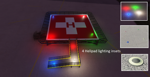 Helipads pack | 4 shapes | PBR textures | fully customisable thumbnail 3