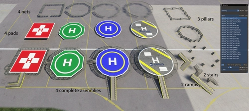 Helipads pack | 4 shapes | PBR textures | fully customisable