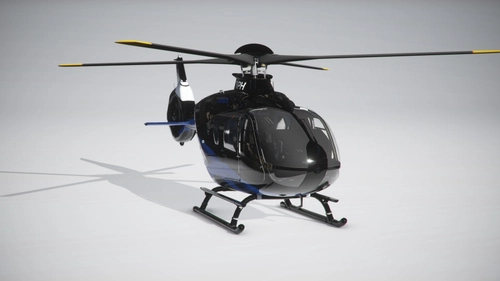 Airbus H135 X-Plane Blue, Black, and White Livery
