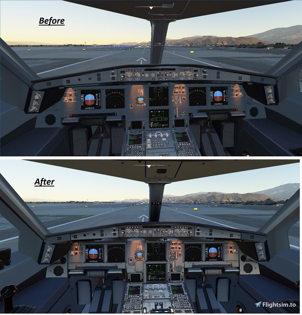 MegaPack A330 revised cockpit textures. - Image 1