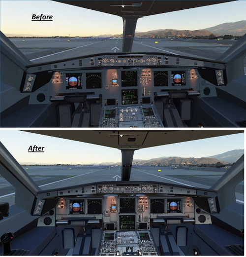 MegaPack A330 revised cockpit textures.