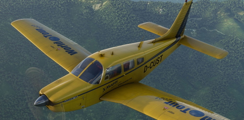 JustFlight Piper P28R Arrow III - Yellow - custom Tail-Number