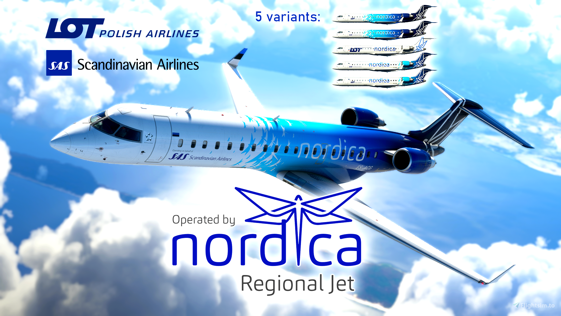 Crj 700 Nordica Pack Sas Lot 5 Liveries 8k Ultra Quality Microsoft Flight Simulator