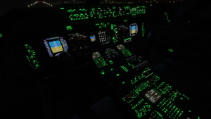 Boeing B747-8i Cockpit - Black-Grey with Green lighting thumbnail 5