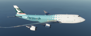 Boeing 747-8F Cathay Pacific Cargo Hong Kong Trader (4k, historical) - no logo mirroring thumbnail 4