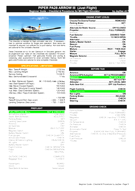 Pa 28 Arrow Iii Just Flight Checklist Procedures Beginners Guide Microsoft Flight Simulator Pa 28 Arrow Iii Just Flight Checklist Procedures Beginners Guide Microsoft Flight Simulator