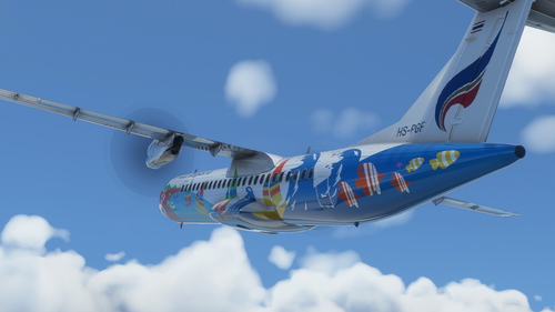 Bangkok Air HS-PGF Hua Hin Livery for ATR72 Working Cockpit Version