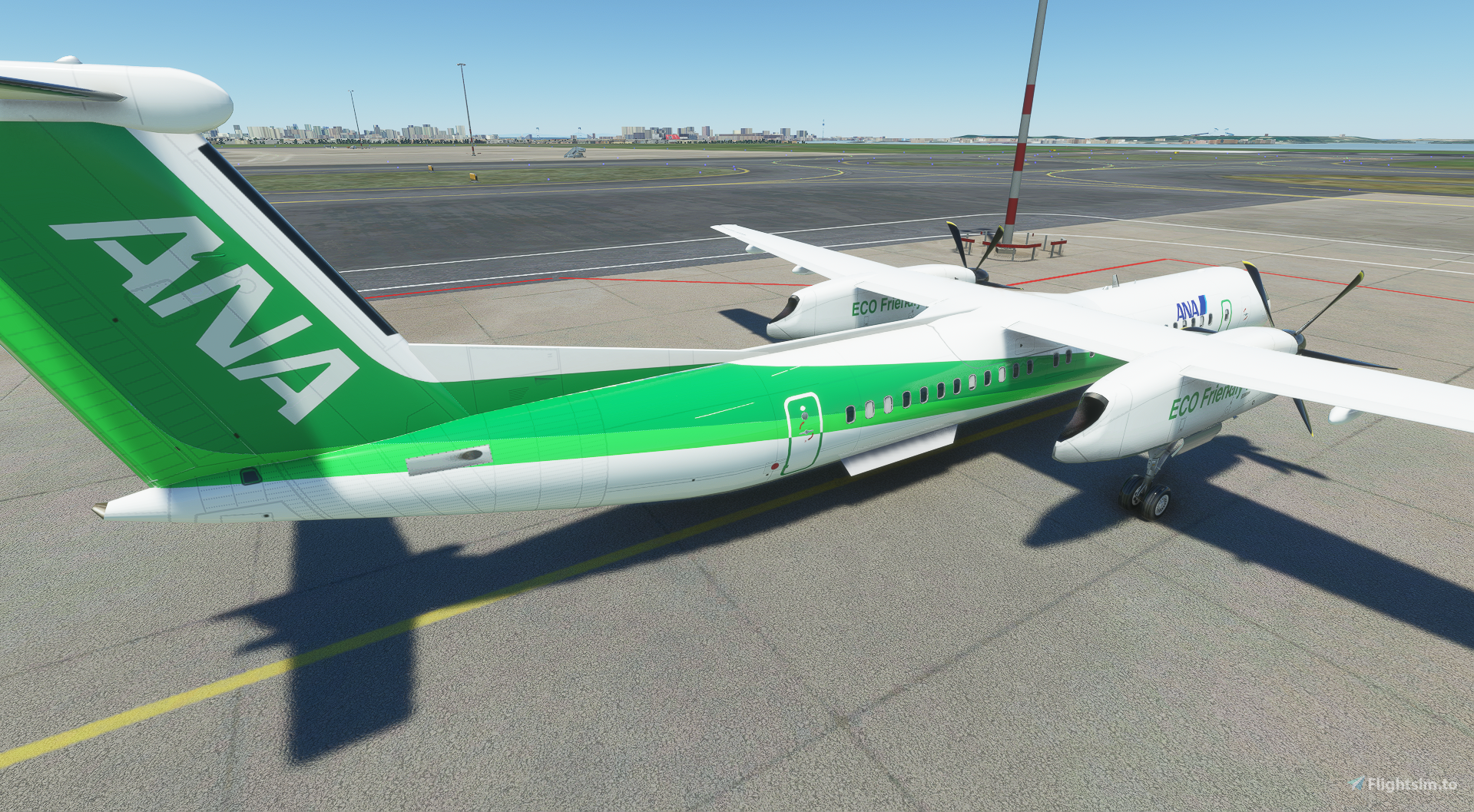 ANA Dash8-Q400 JA451A eco Green 航空機・ヘリコプター ANA Dash8