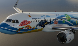 A320 Bangkok Airlines HS-PGW Samui Livery 8K - Asobo version thumbnail 4