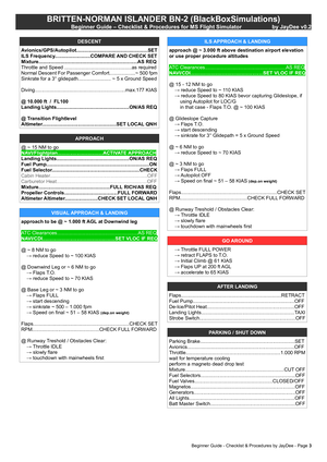 BN 2 Islander - JDs Comprehensive Checklist & Procedures thumbnail 3