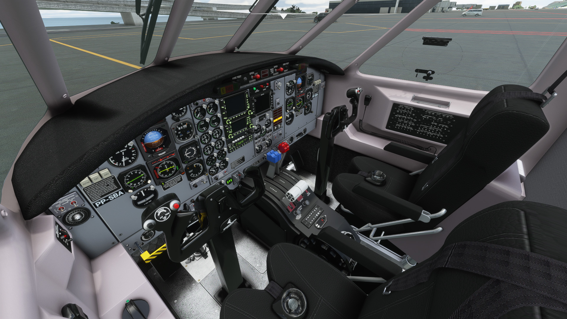 Embraer EMB-110 Bandeirante - Grey Interior and Blue Prop Levers - Image 1