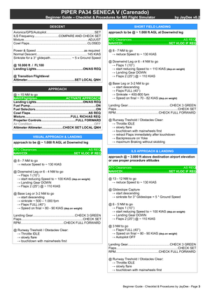 PA 34T Seneca V - Guide Checklist & Procedures  thumbnail 3