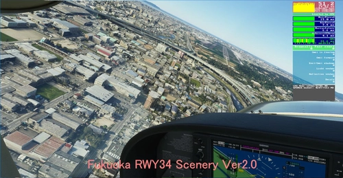 (RJFF) Fukuoka RW34 Google Scenery