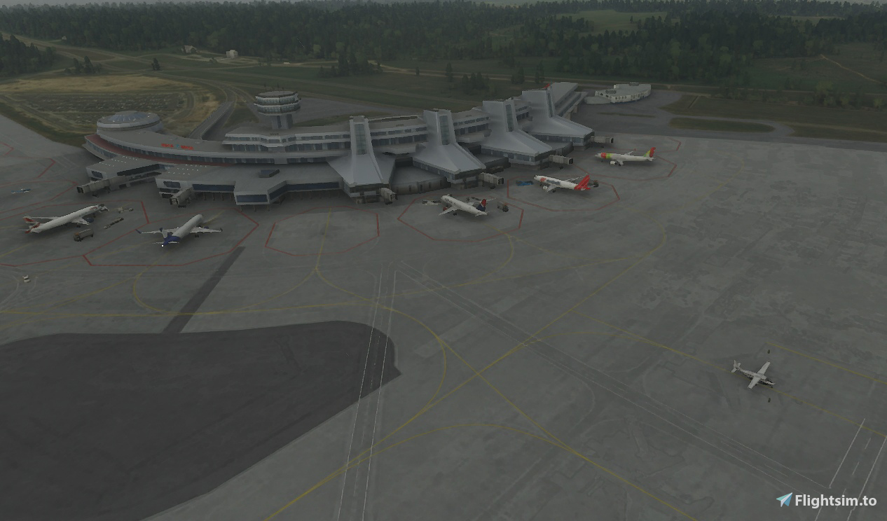 Minsk 2 airport (UMMS) with default terminal change. - Image 1