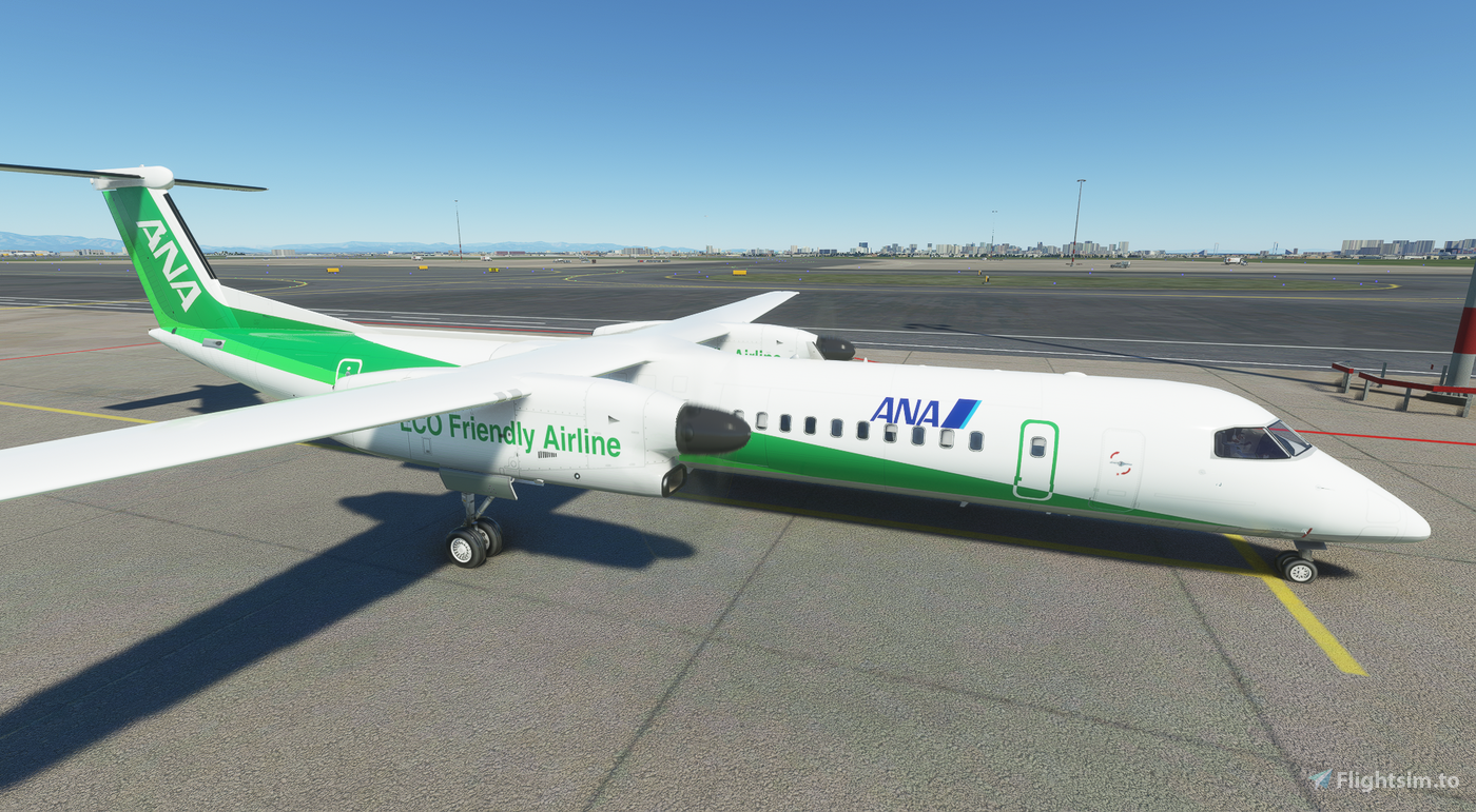 航空機・ヘリコプター ANA Dash8-Q400 JA451A eco Green ANA／Airlines' Initiatives for the SDGs｜What is the DHC-8