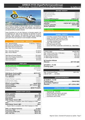 Airbus H135 Helicopter - Checklist/Procedures/ Beginners Guide thumbnail 2
