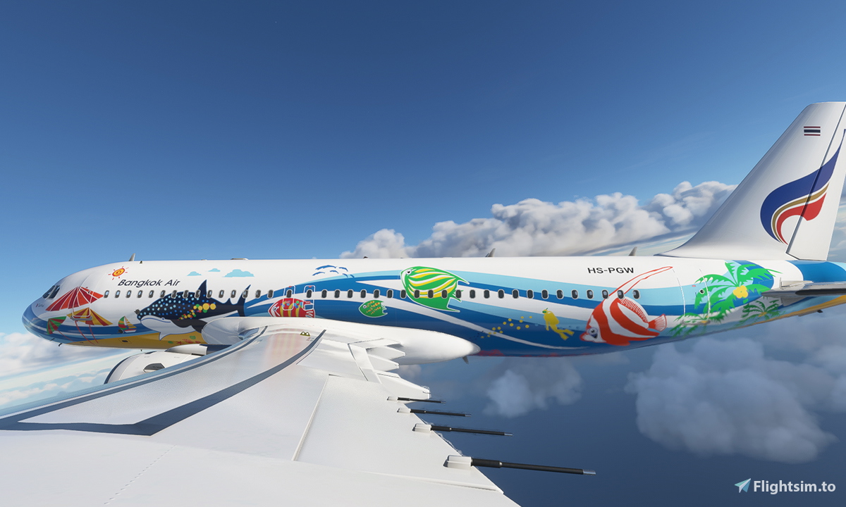 [A32NX] A320 Bangkok Airlines HS-PGW Samui Livery 8K - FlyByWire version - Image 1