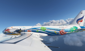[A32NX] A320 Bangkok Airlines HS-PGW Samui Livery 8K - FlyByWire version thumbnail 1